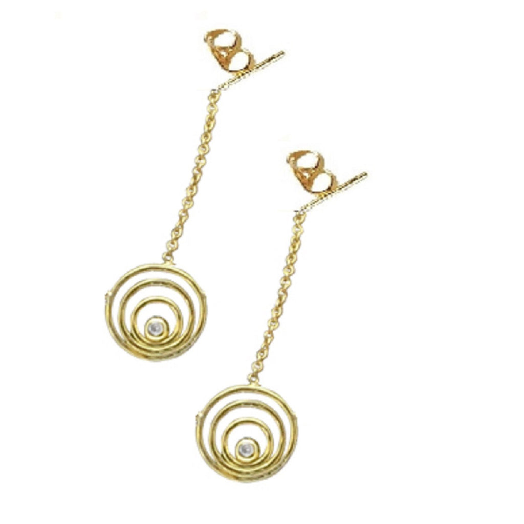Karma Drop Earrings-14K Gold with Diamonds