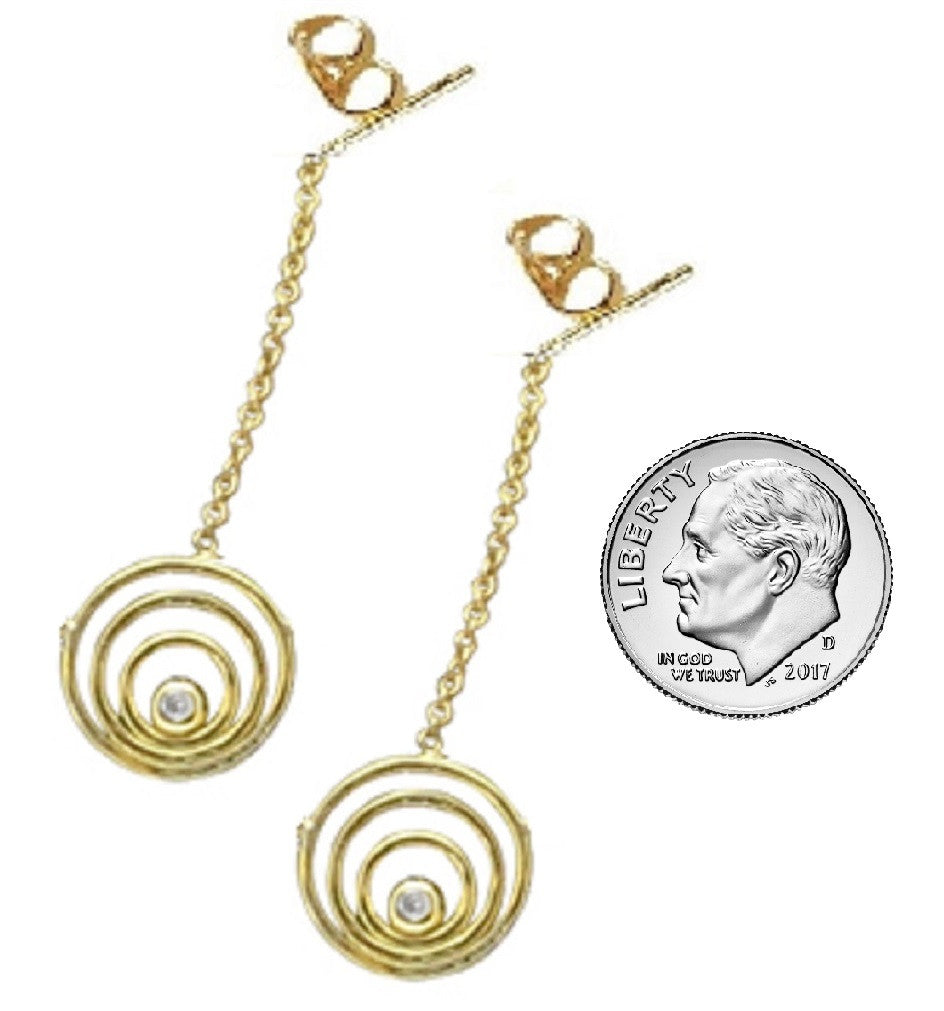 Karma Drop Earrings-14K Gold with Diamonds