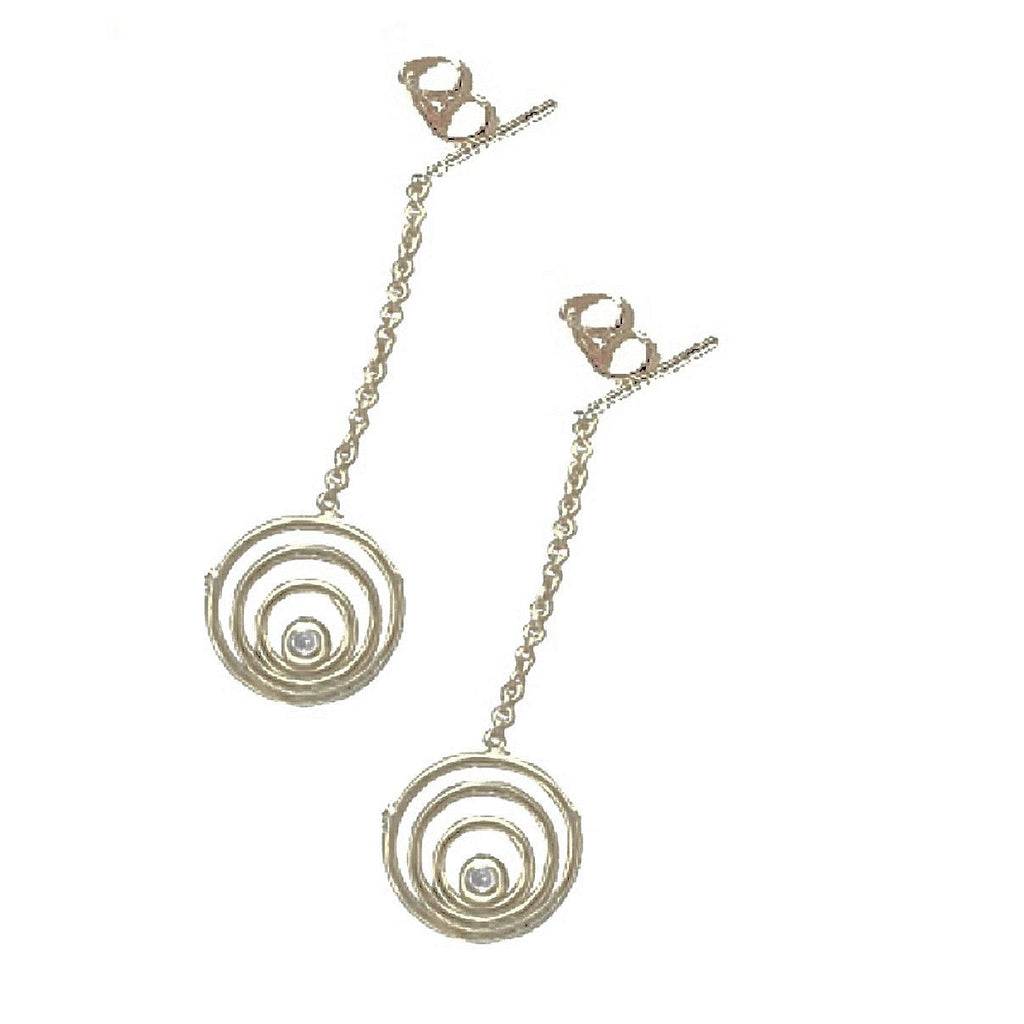 Karma Drop Earrings-14K Gold with Diamonds
