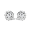 10K White Gold 1 1/2 Cttw Lab Grown Diamond Halo Stud Earrings