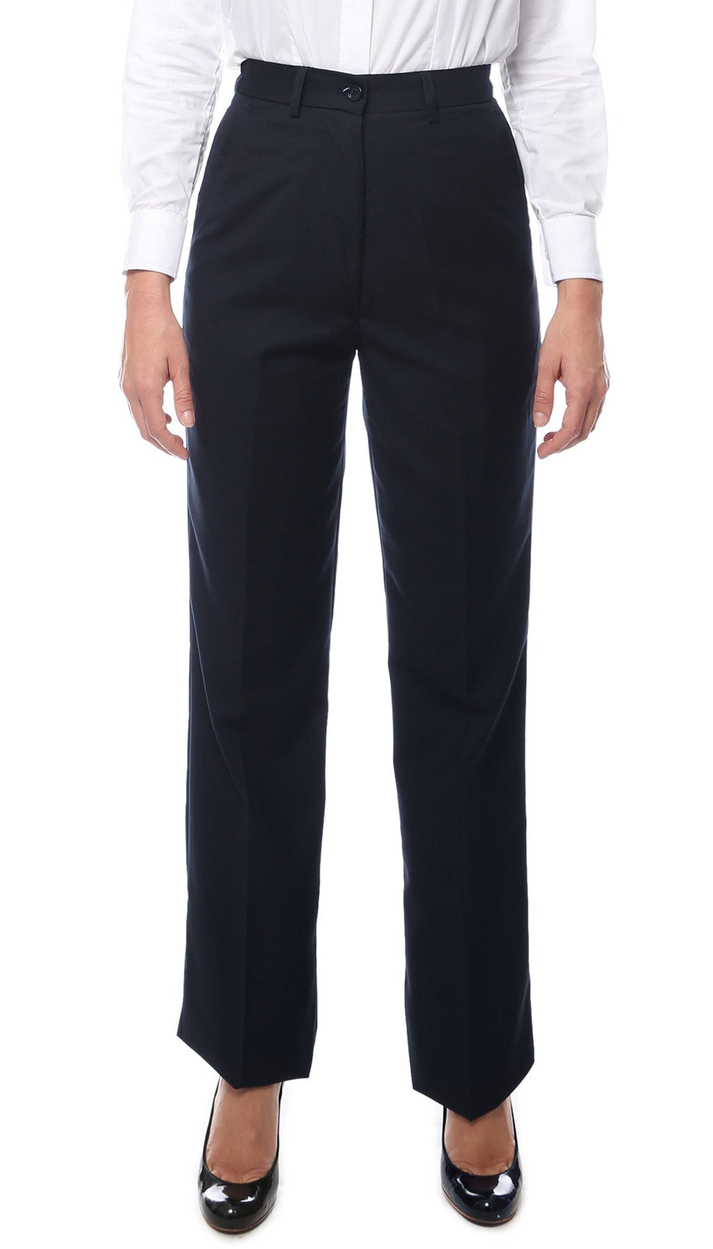 Womens 2789 Navy Elastic Waistband Dress Pants-0