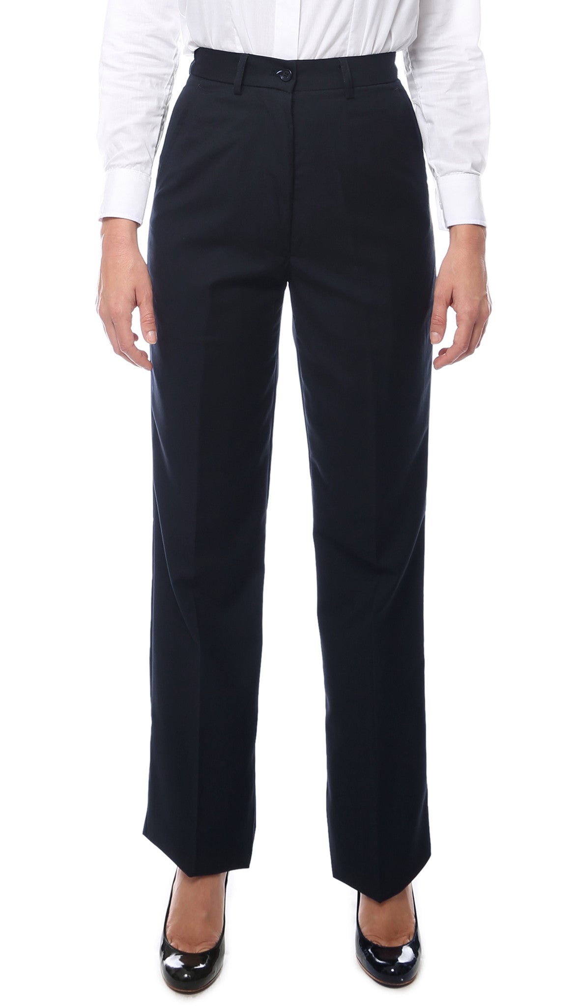 Womens 2789 Navy Elastic Waistband Dress Pants-0