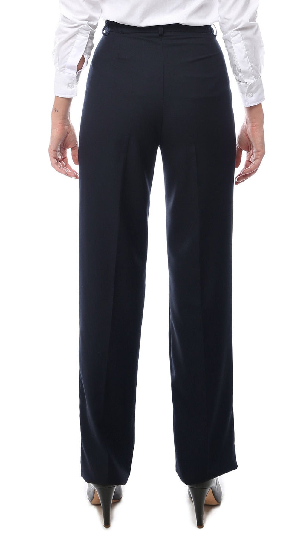 Womens 2789 Navy Elastic Waistband Dress Pants-2