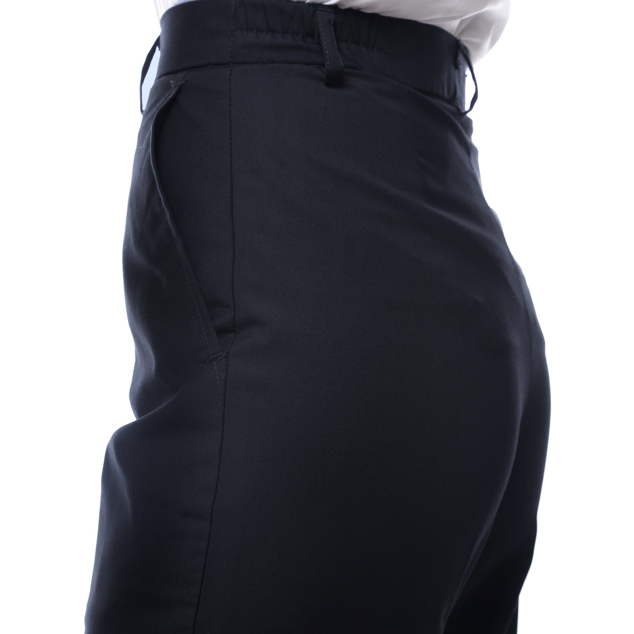 Womens 2789 Navy Elastic Waistband Dress Pants-4