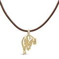 18K 1.00 Cttw Diamond Cat and Bail Pendant Necklace Collar with Matte Finish (F-G Color, VS2-SI1 Clarity)