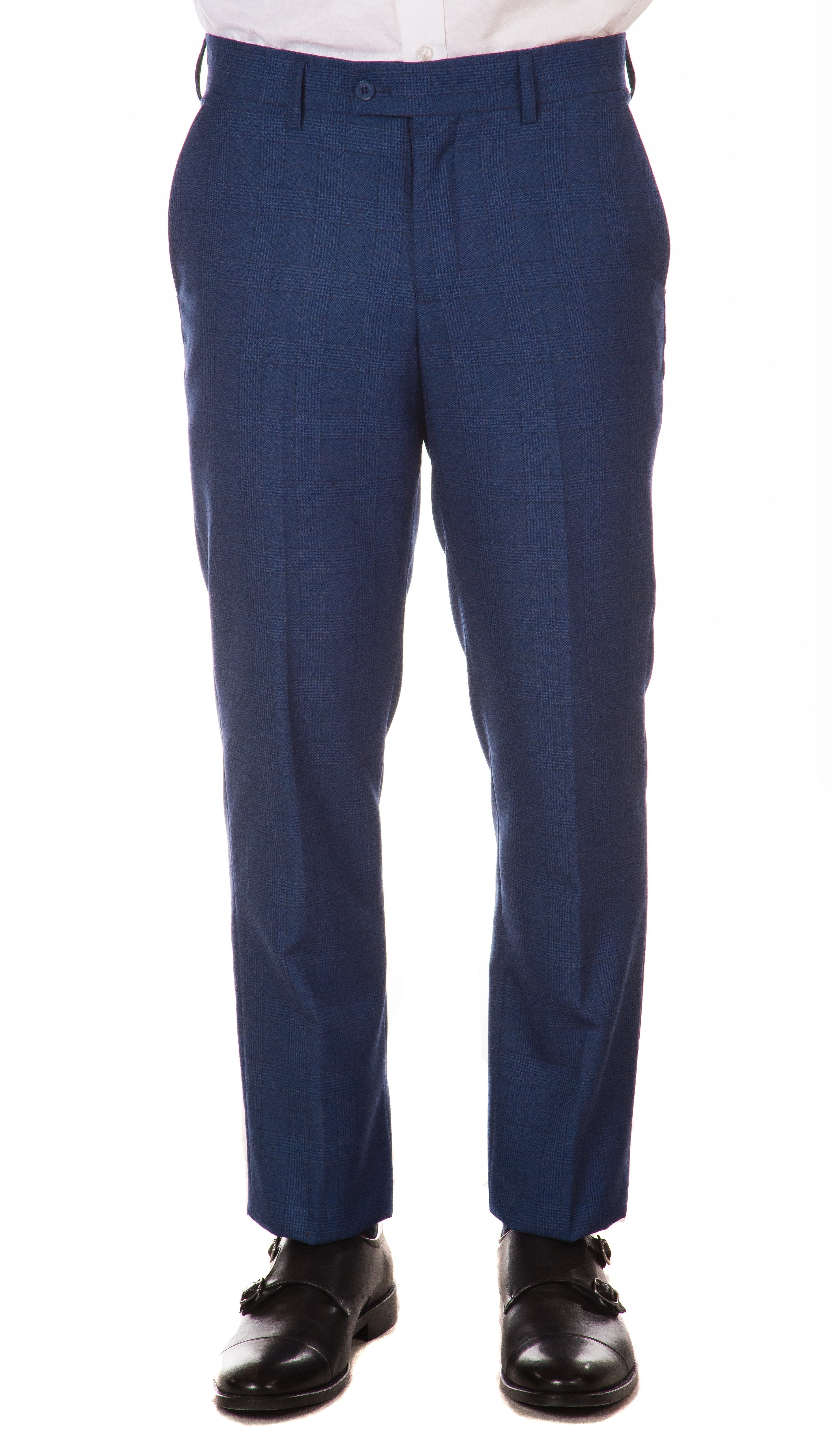 Morgan Slim Fit Blue Plaid 2pc Suit
