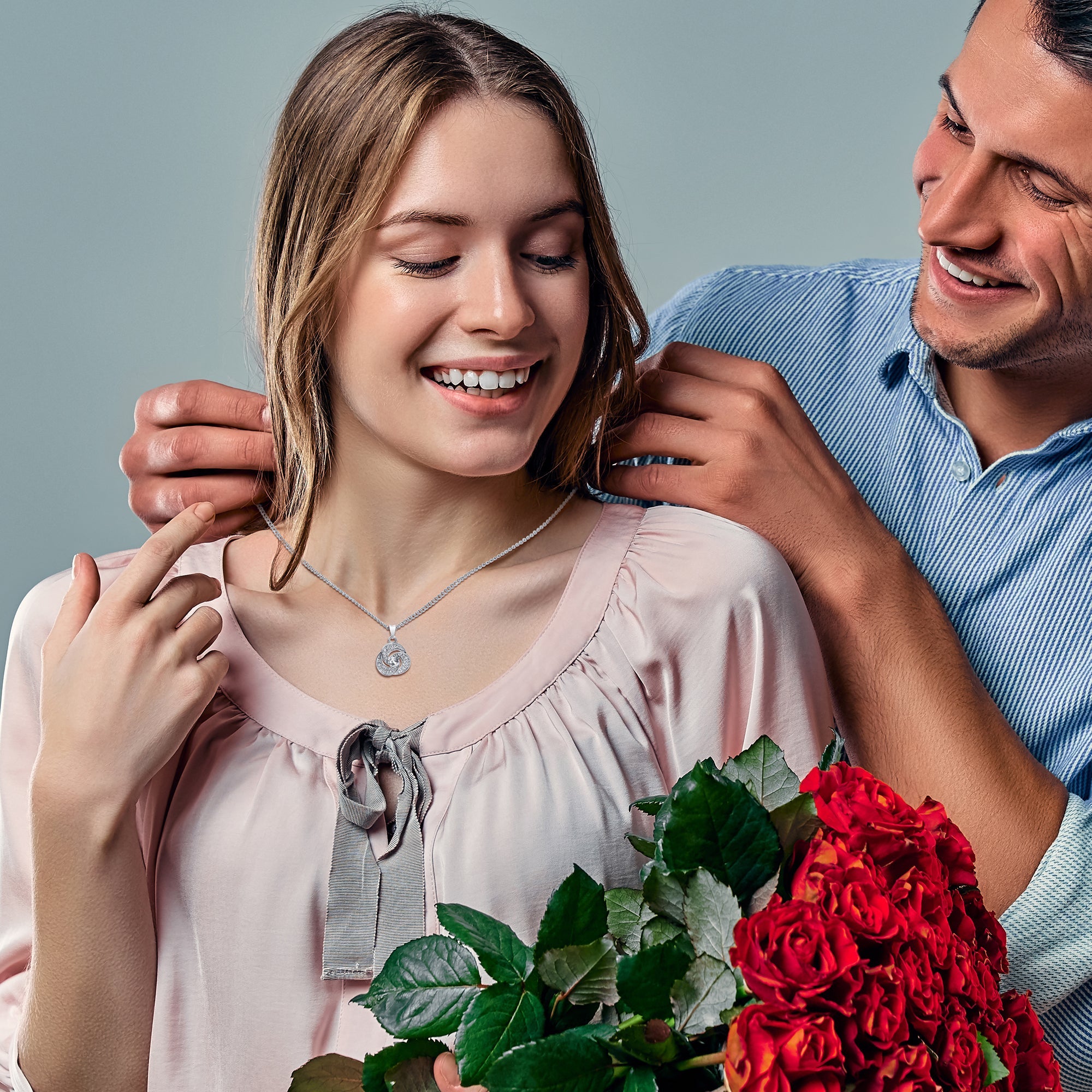 TRYNDI™ To My Beautiful Future Wife Love Knot Necklace With Authentic Swarovski Crystals