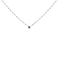 Sterling Silver Rhodolite Enamel Bead Chain Necklace 18 Inch