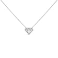 Sterling Silver 1/6 Cttw Diamond Shaped Diamond Pendant Necklace