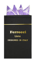 Pre-Folded Microfiber Purple Daisy Handkerchief Pocket Square