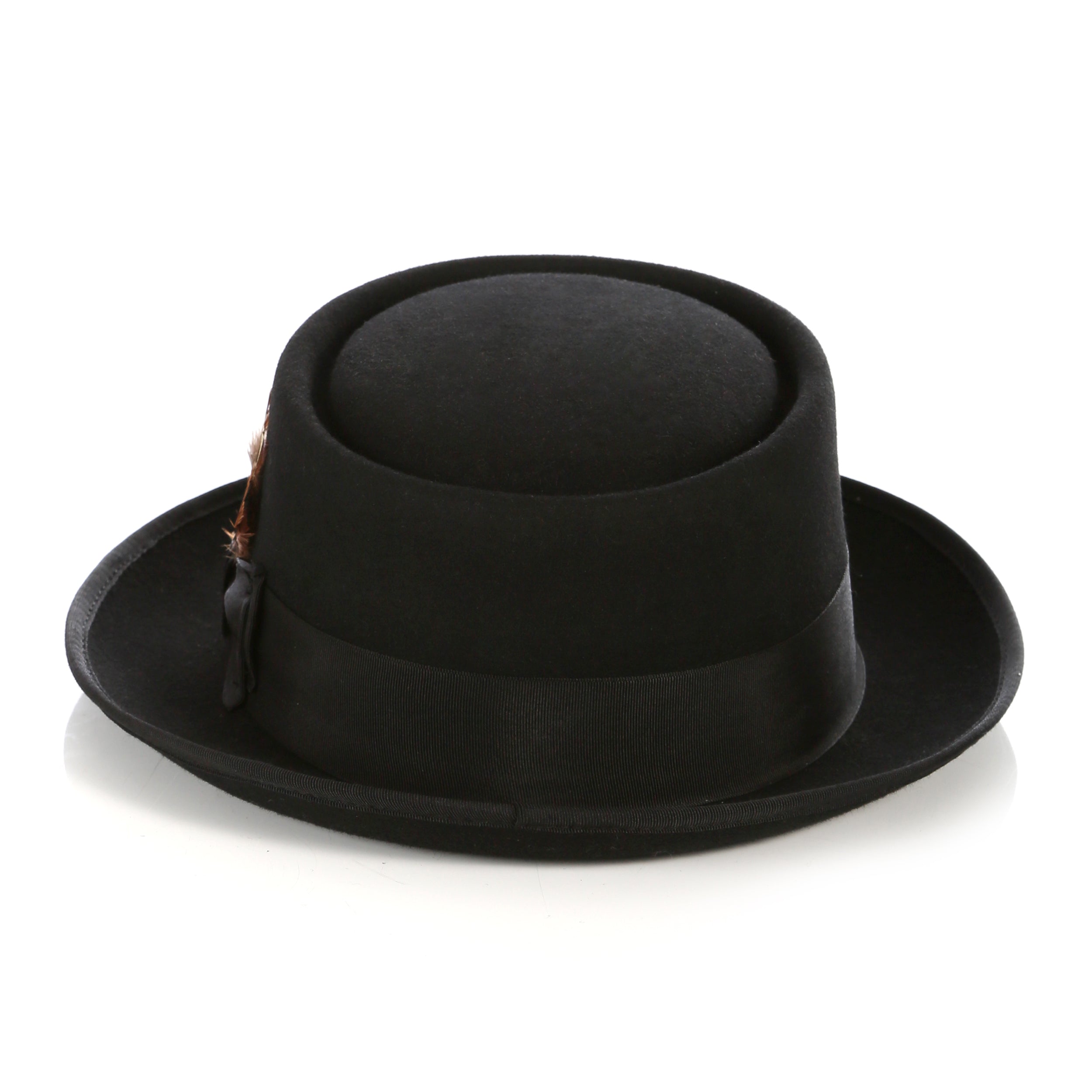 Black Wool Pork Pie Hat