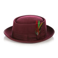 Burgundy Wool Pork Pie Hat