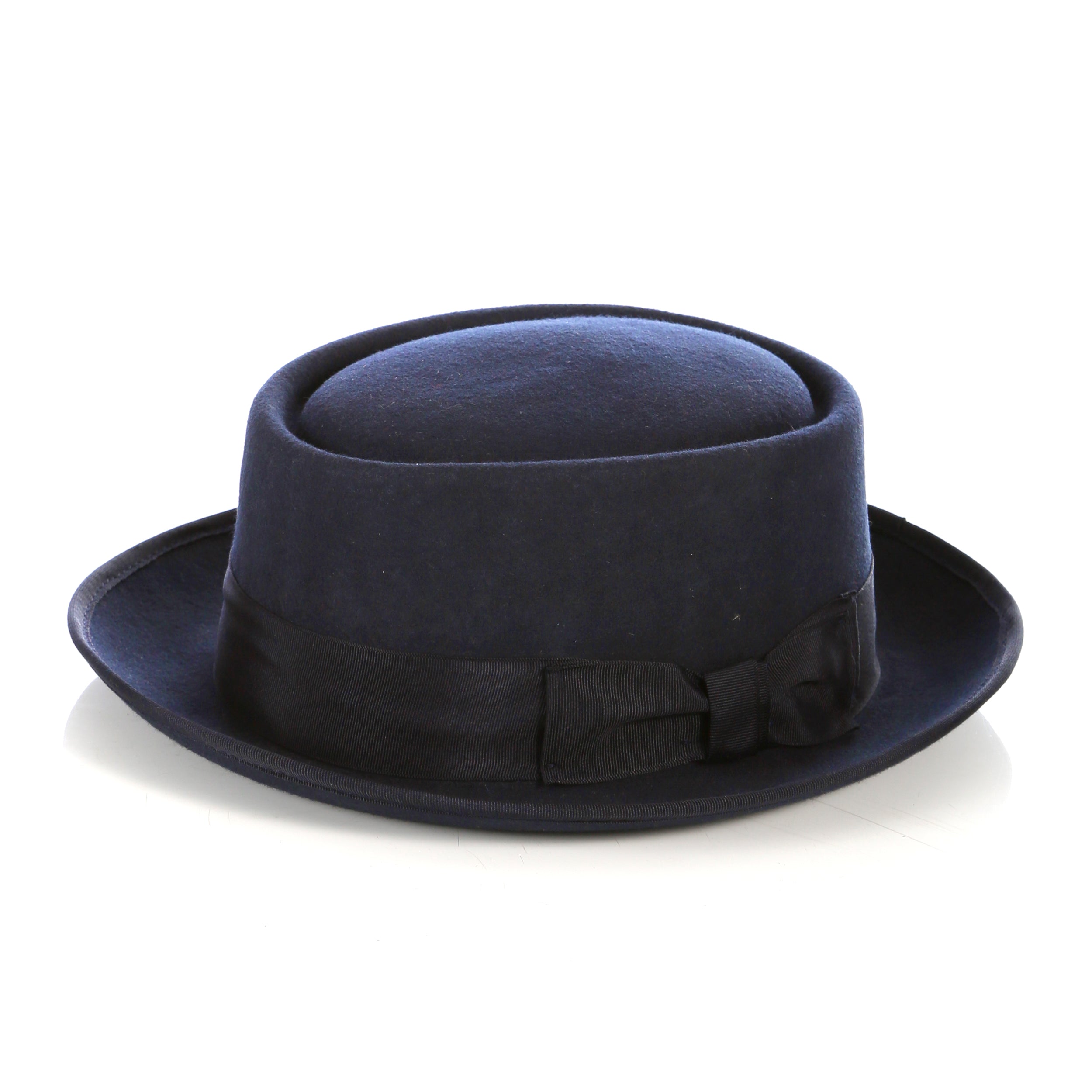 Navy Pork Pie Hat - Wool