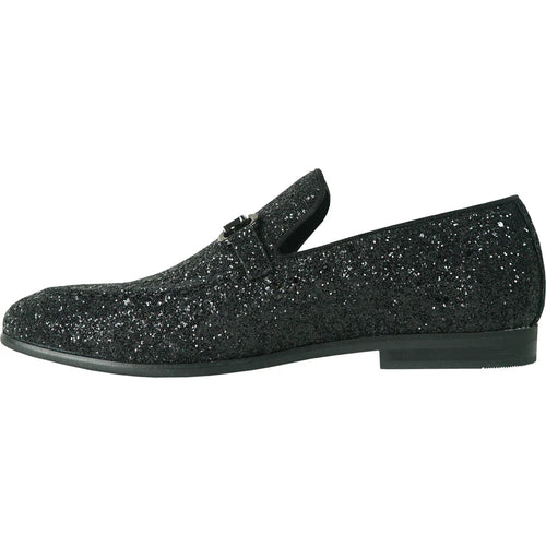 "Bravo" Black Glitter Tuxedo & Prom Shoes