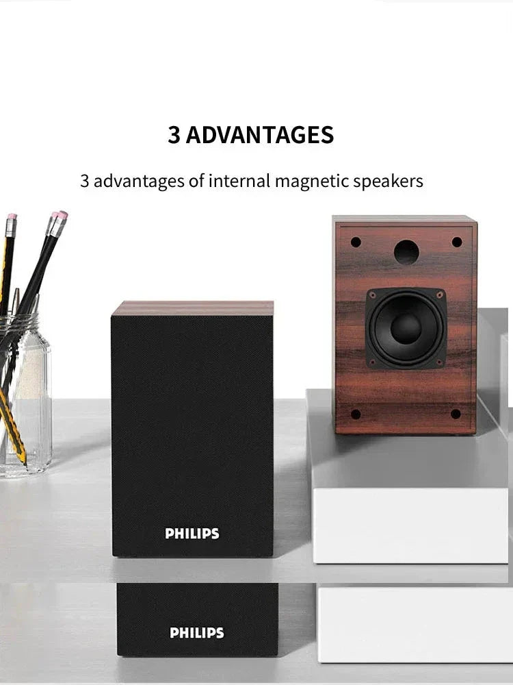 NNEOBA Bluetooth Speaker Surround Stereo Sound Wireless (Brown)