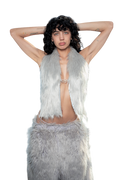 Faux Fur Backless Halter
