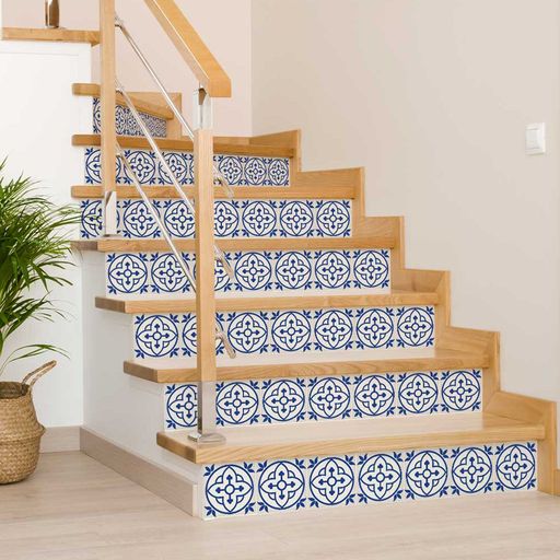 Blue and White pattern Tile Stickers for home innovation Model - A7