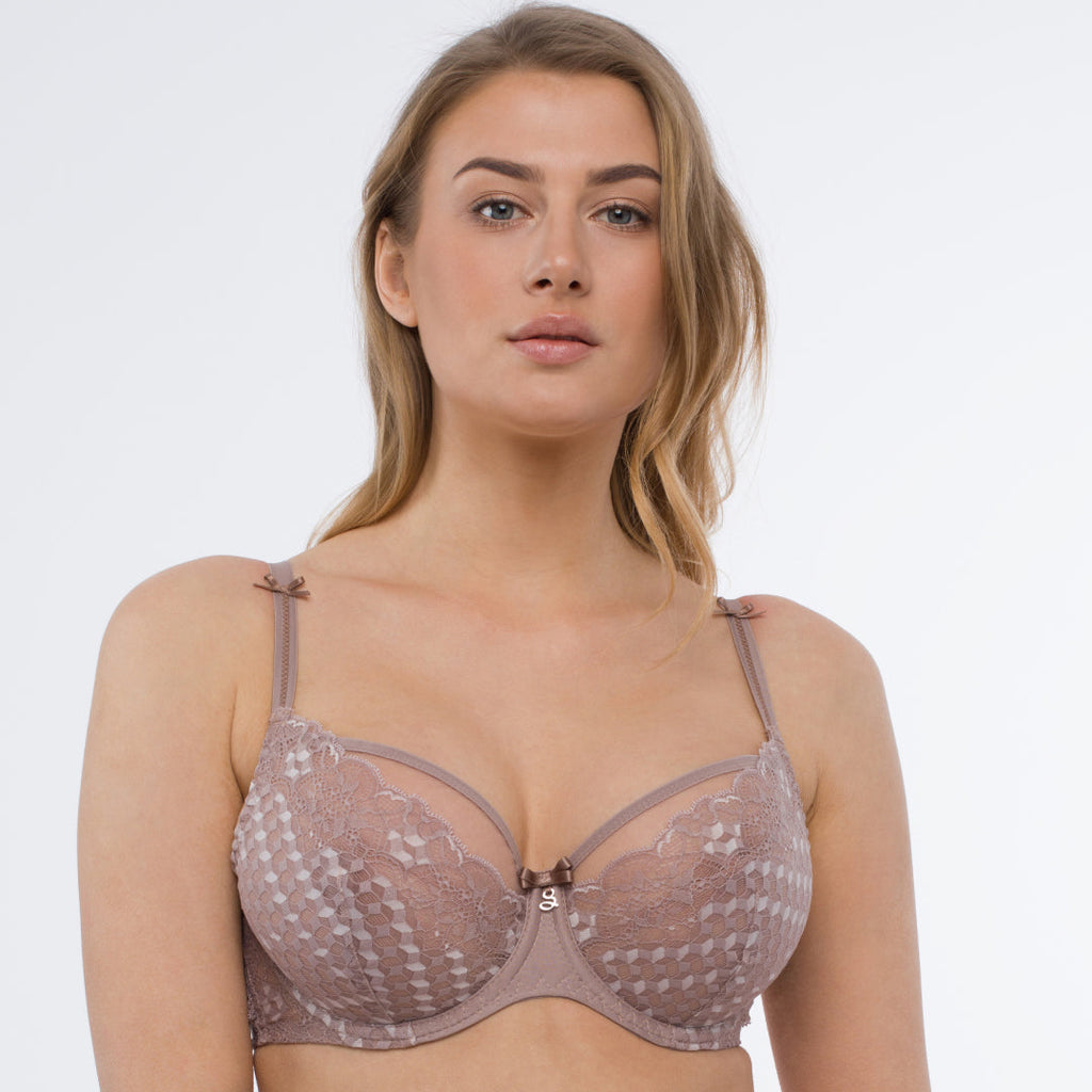 Sheer Mesh Tulle Tulip Seam Full Figure Bra Rosalia