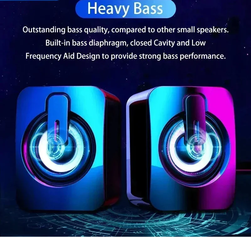 NNEOBA Computer Stereo RGB LED Light Black