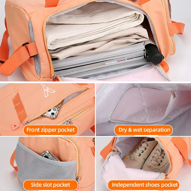 NNEOBA Travel Luggage Gym Bag Orange
