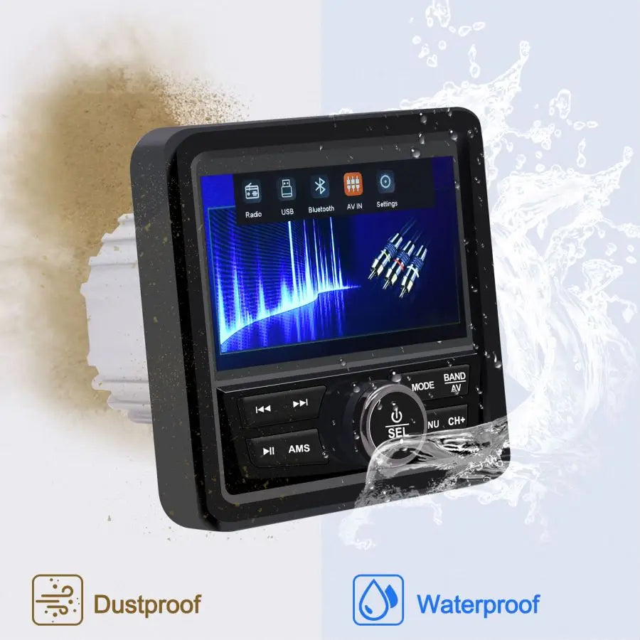 NNEOBA Waterproof Bluetooth Marine Stereo Radio