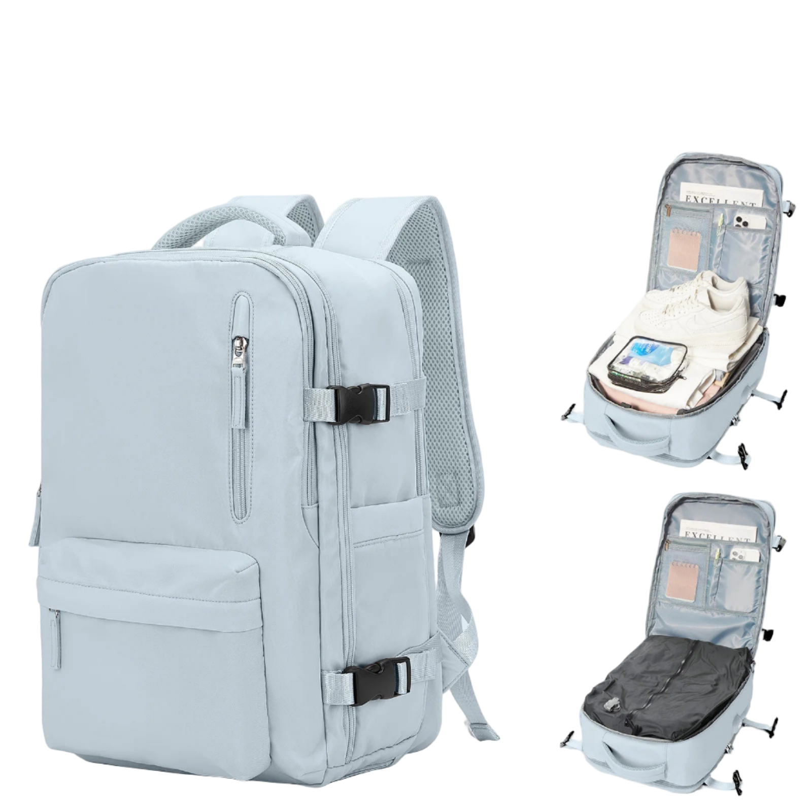 NNEOBA Vacuum Compression Laptop Backpack Blue