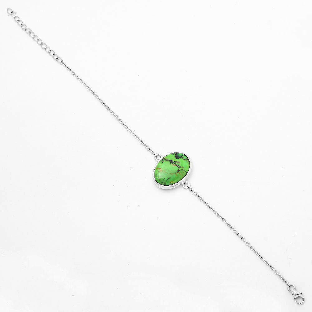 Natural Green Matrix Turquoise Bracelet B-1023 SDB3003