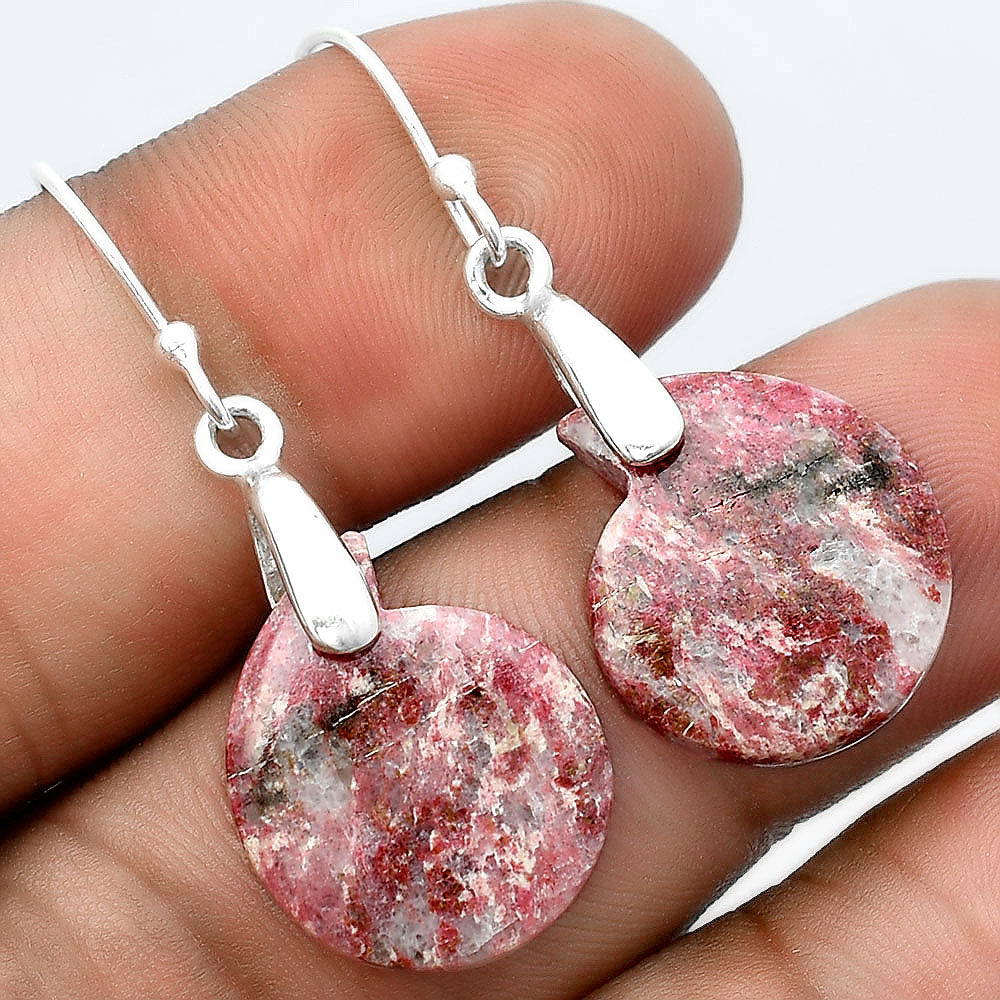 Natural Pink Thulite - Norway Earrings E-1214 SDE55392-0