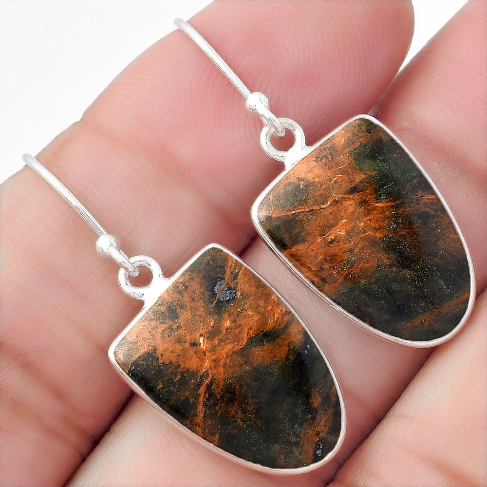 Natural Turkish Rainforest Chrysocolla Earrings E-1001 SDE56614-0