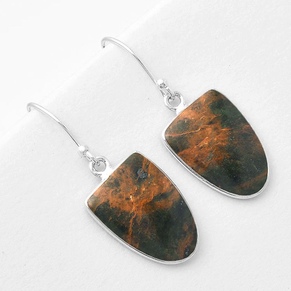 Natural Turkish Rainforest Chrysocolla Earrings E-1001 SDE56614-2