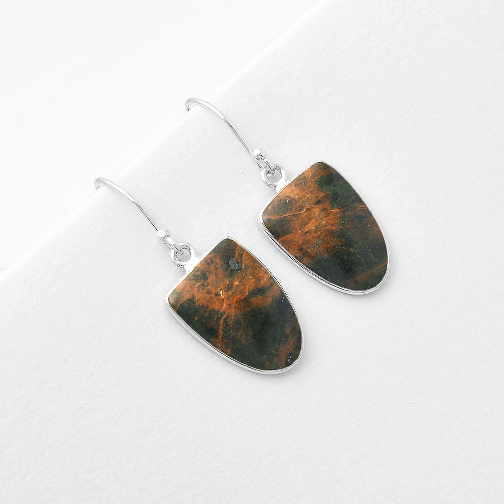 Natural Turkish Rainforest Chrysocolla Earrings E-1001 SDE56614-1
