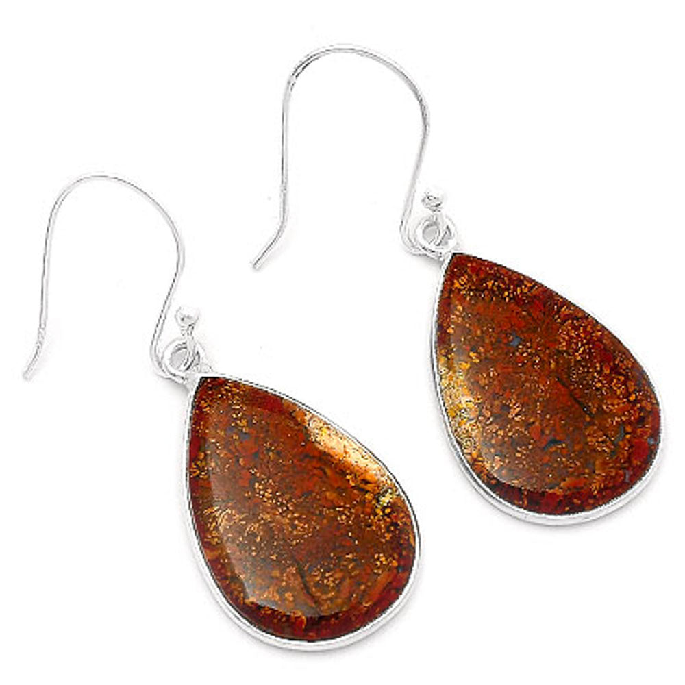 Natural Red Moss Agate Earrings E-1001 SDE62987-2