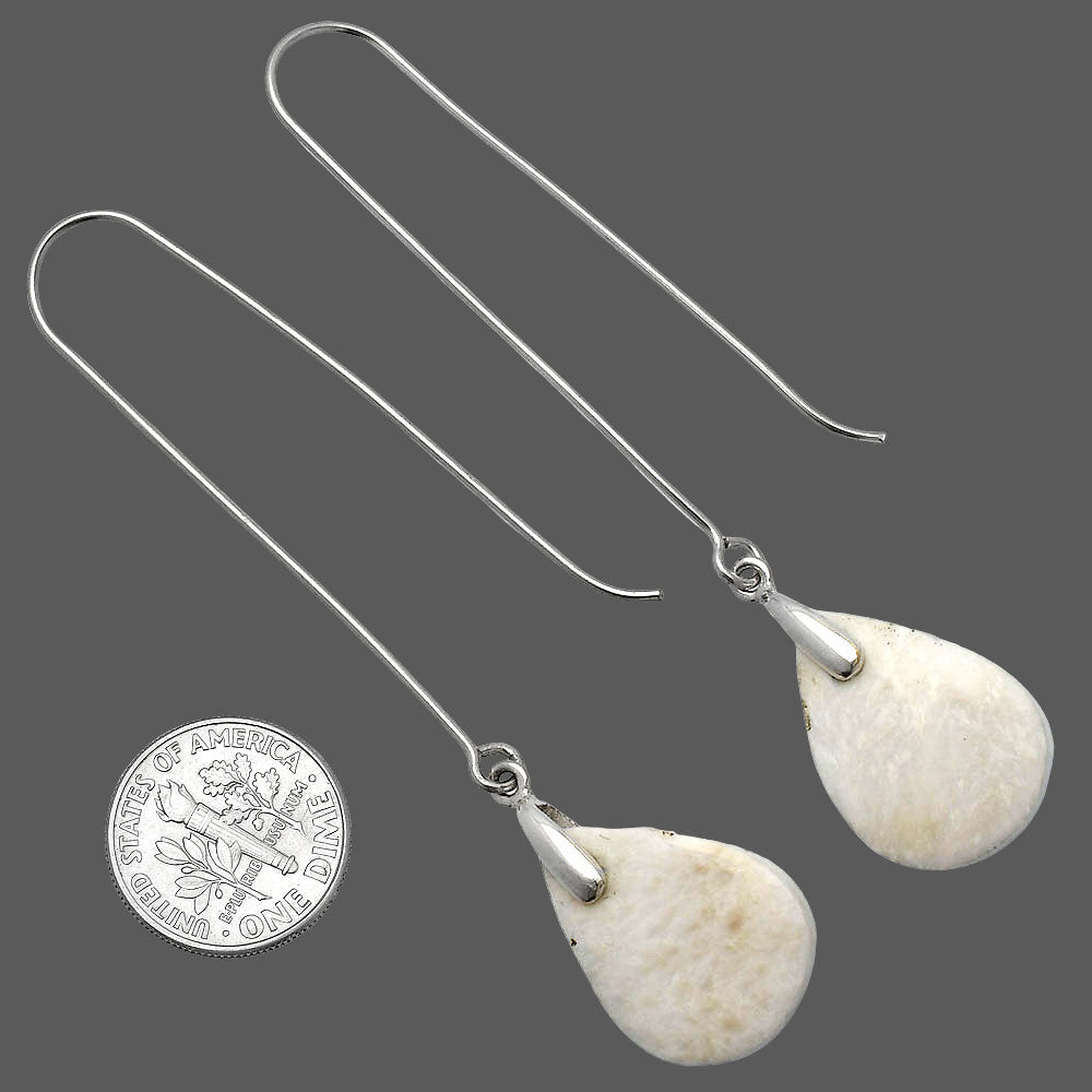 Natural White Scolecite Earrings E-1089 SDE82796