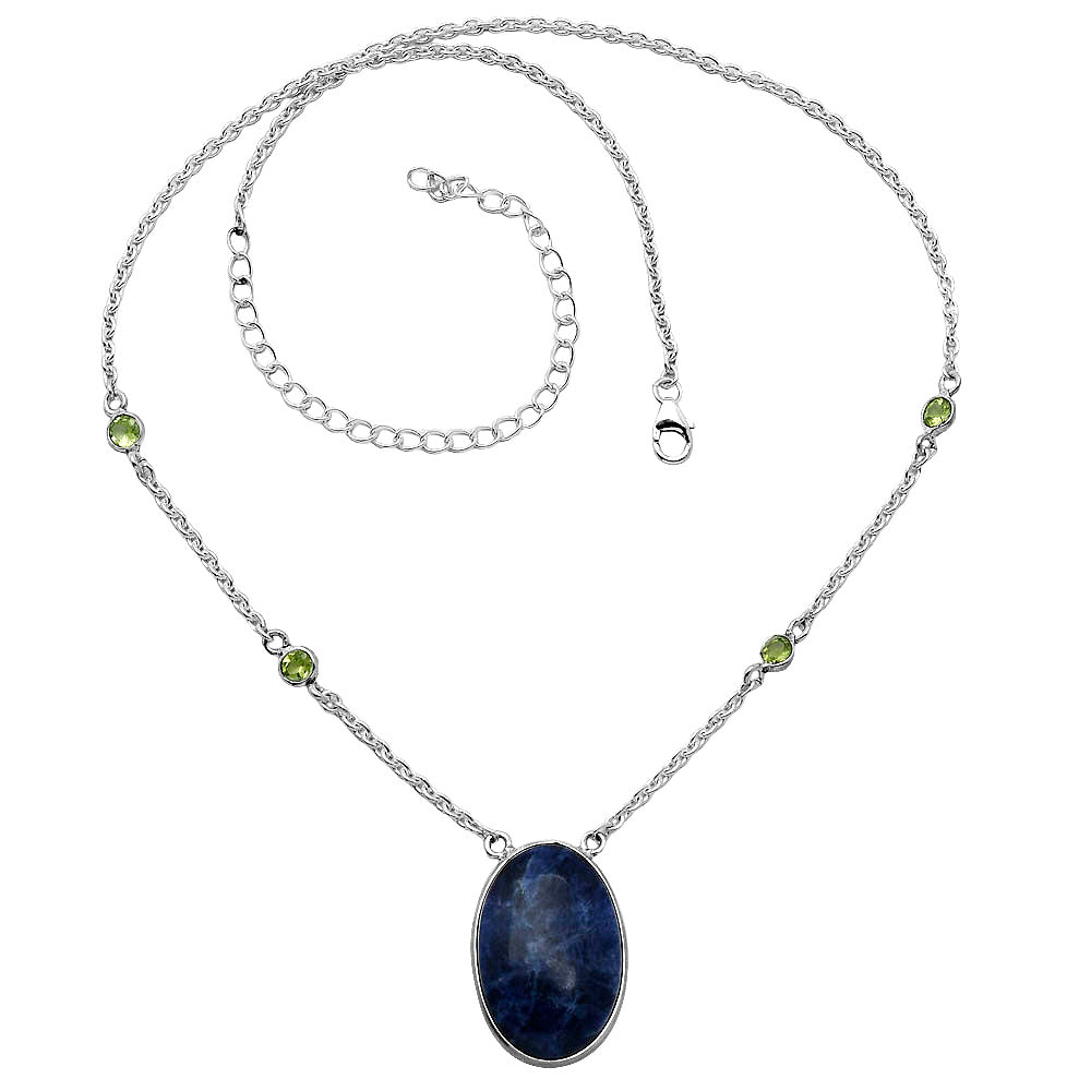 Natural Sodalite & Peridot Necklace N-1012 SDN1944