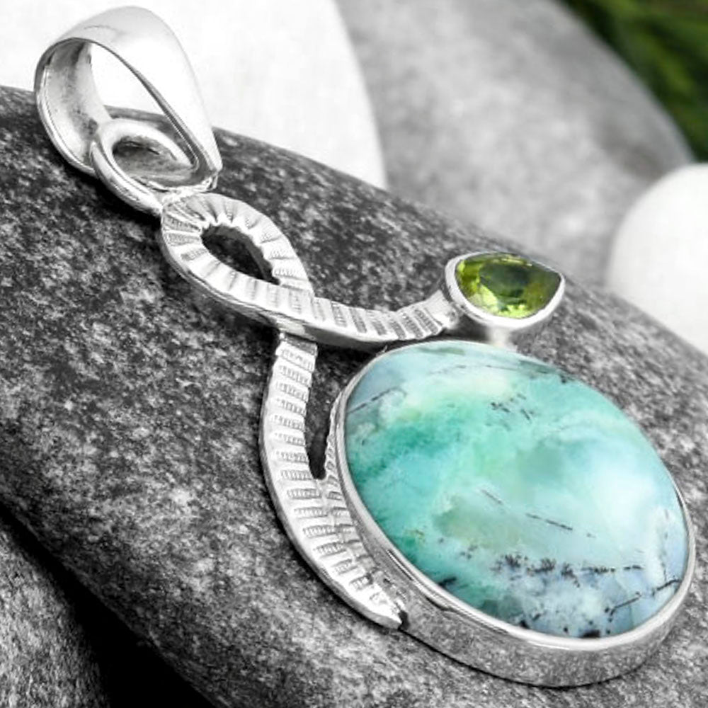 Dendritic Chrysoprase - Africa & Peridot Pendant P-1111 SDP104214