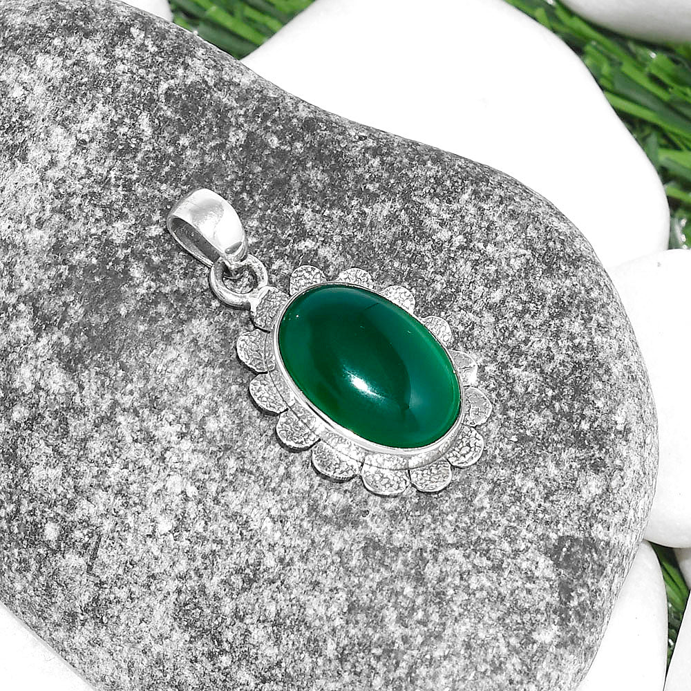 Natural Green Onyx Pendant P-1205 SDP109712