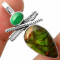 Turkish Rainforest Chrysocolla & Green Onyx Pendant P-1268 SDP111801-0