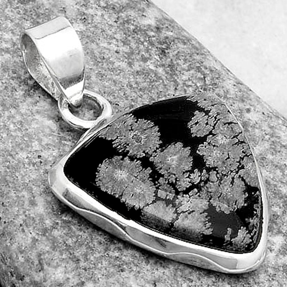 Natural Snow Flake Obsidian Pendant P-1110 SDP120481-2
