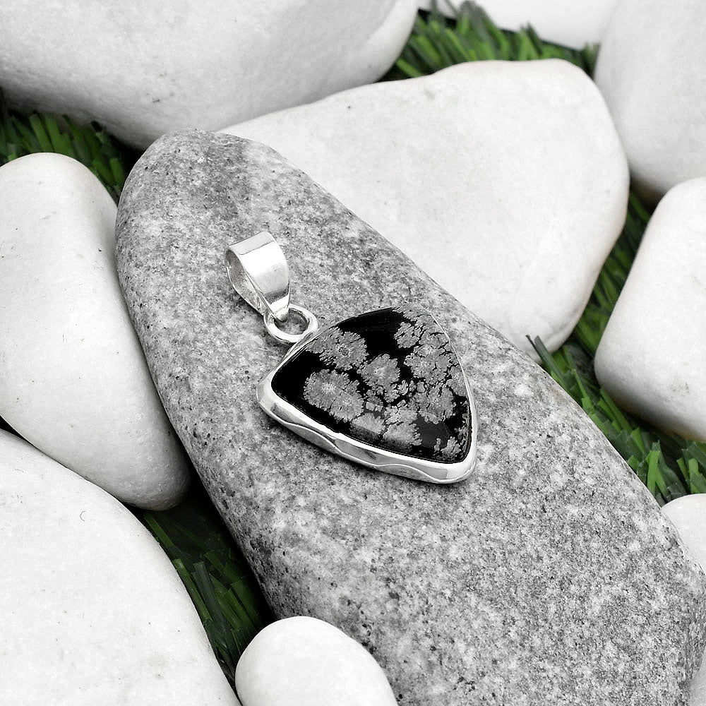 Natural Snow Flake Obsidian Pendant P-1110 SDP120481-1