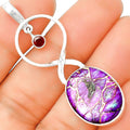 Copper Purple Turquoise & Garnet Pendant P-1048 SDP133952