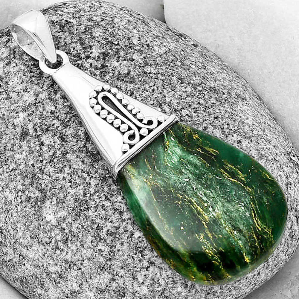Natural Green Fuchsite Pendant P-1139 SDP136736-2