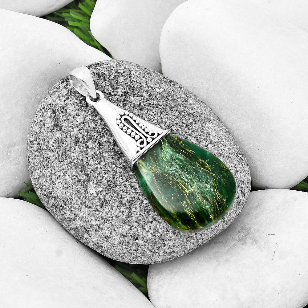 Natural Green Fuchsite Pendant P-1139 SDP136736-1