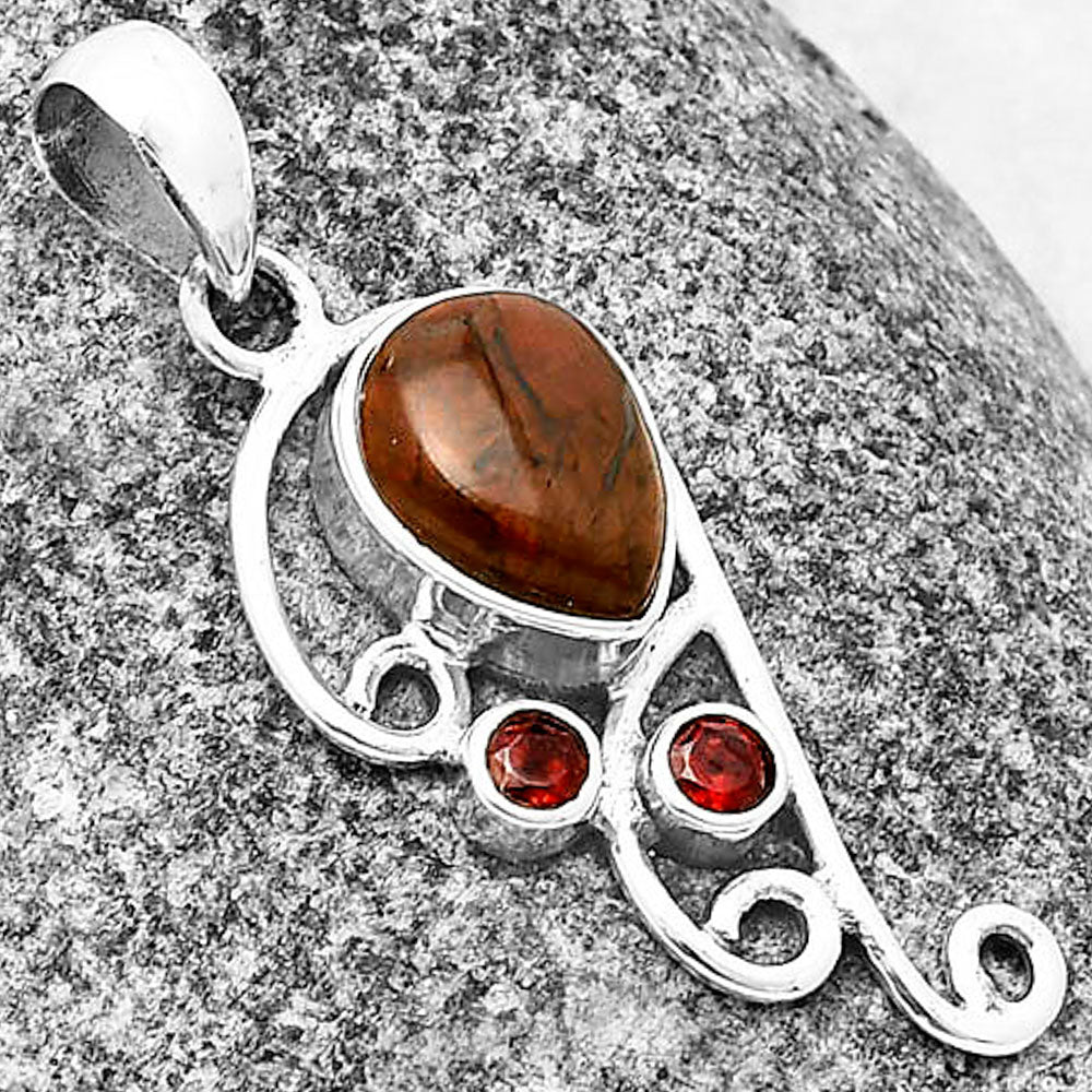 Natural Cherry Creek & Garnet Pendant P-1039 SDP139283