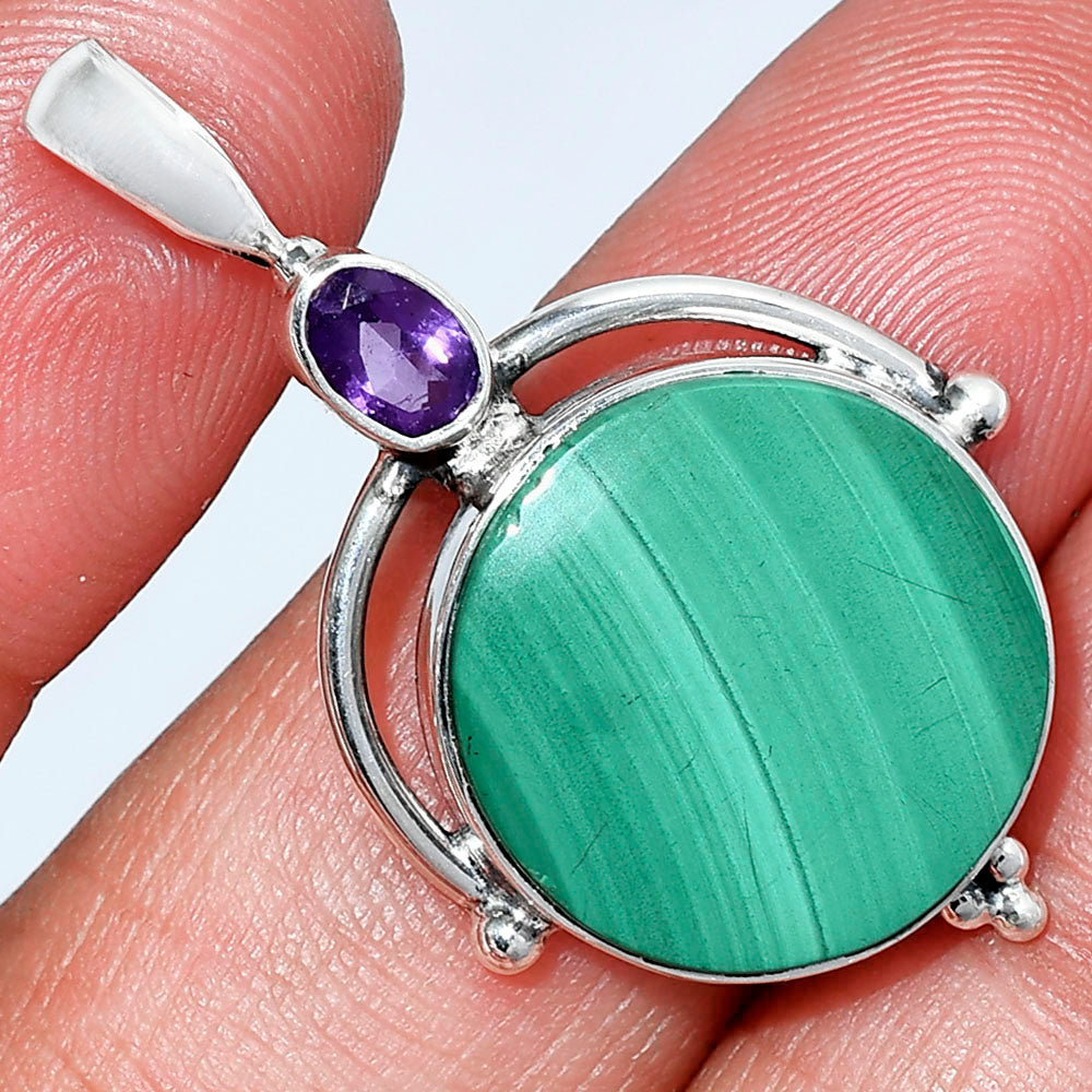 Malachite Eye - Congo & Amethyst Pendant P-1175 SDP152641-0