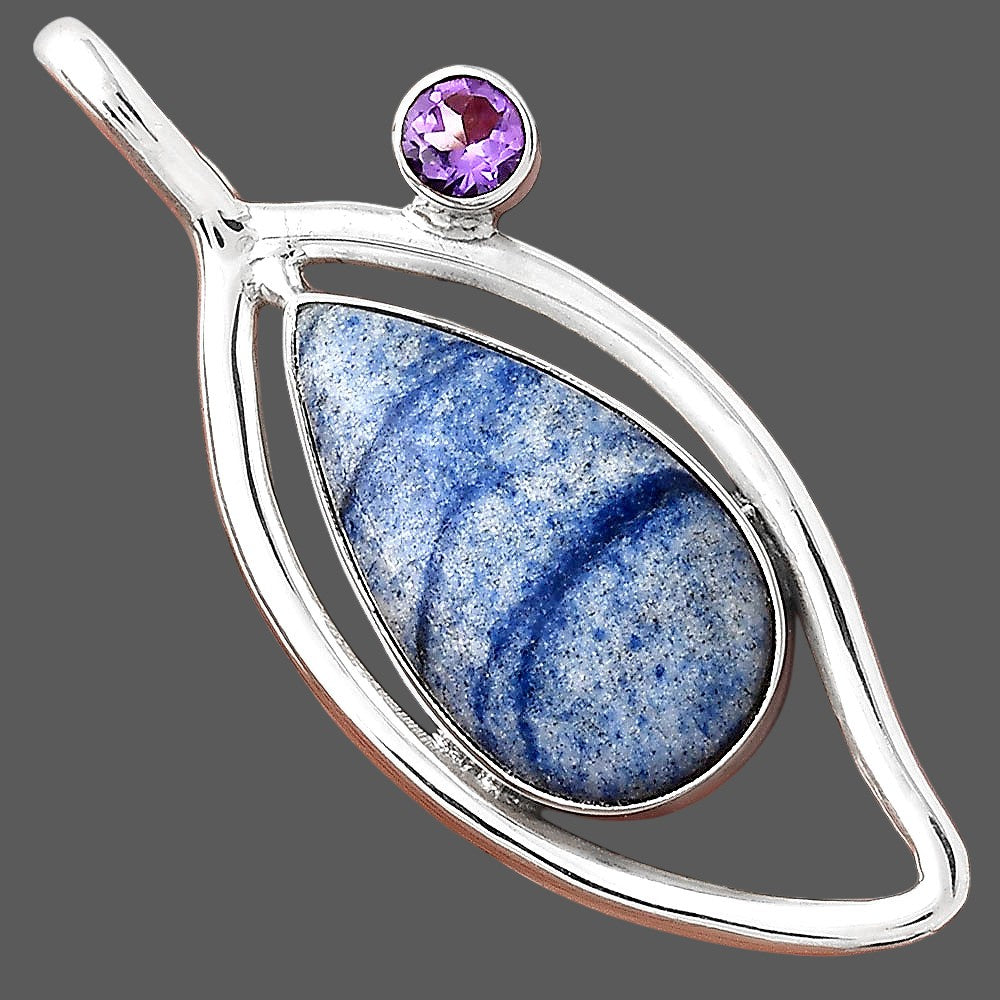 Dumortierite Quartz and Amethyst Pendant P-1640 SDP155359