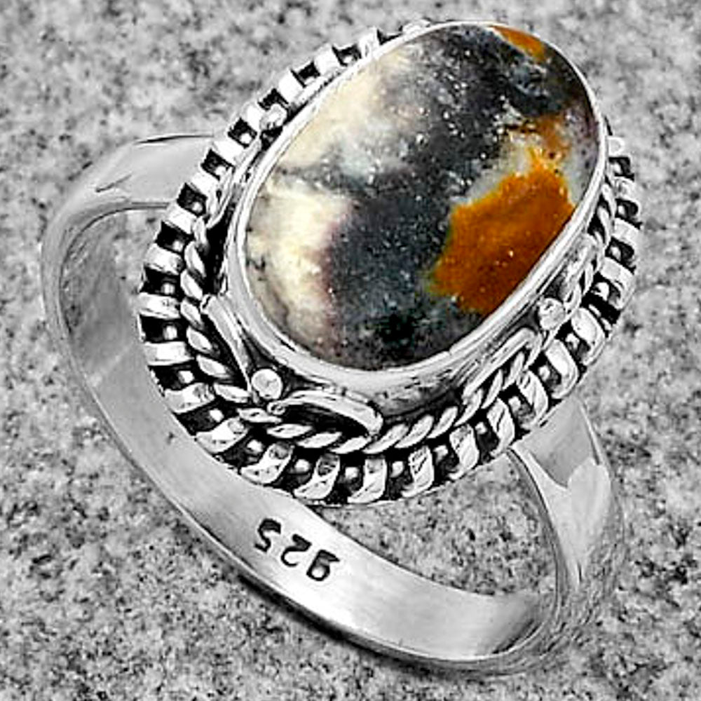 Natural Indian Blanket Jasper Ring size-8.5 R-1279 SDR179496