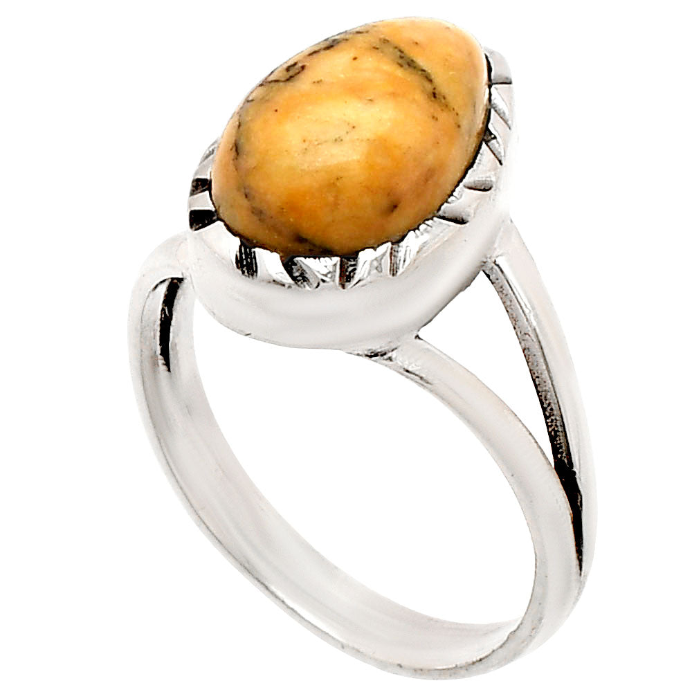Natural Honey Dendritic Opal Ring size-7 R-1074 SDR230827-1
