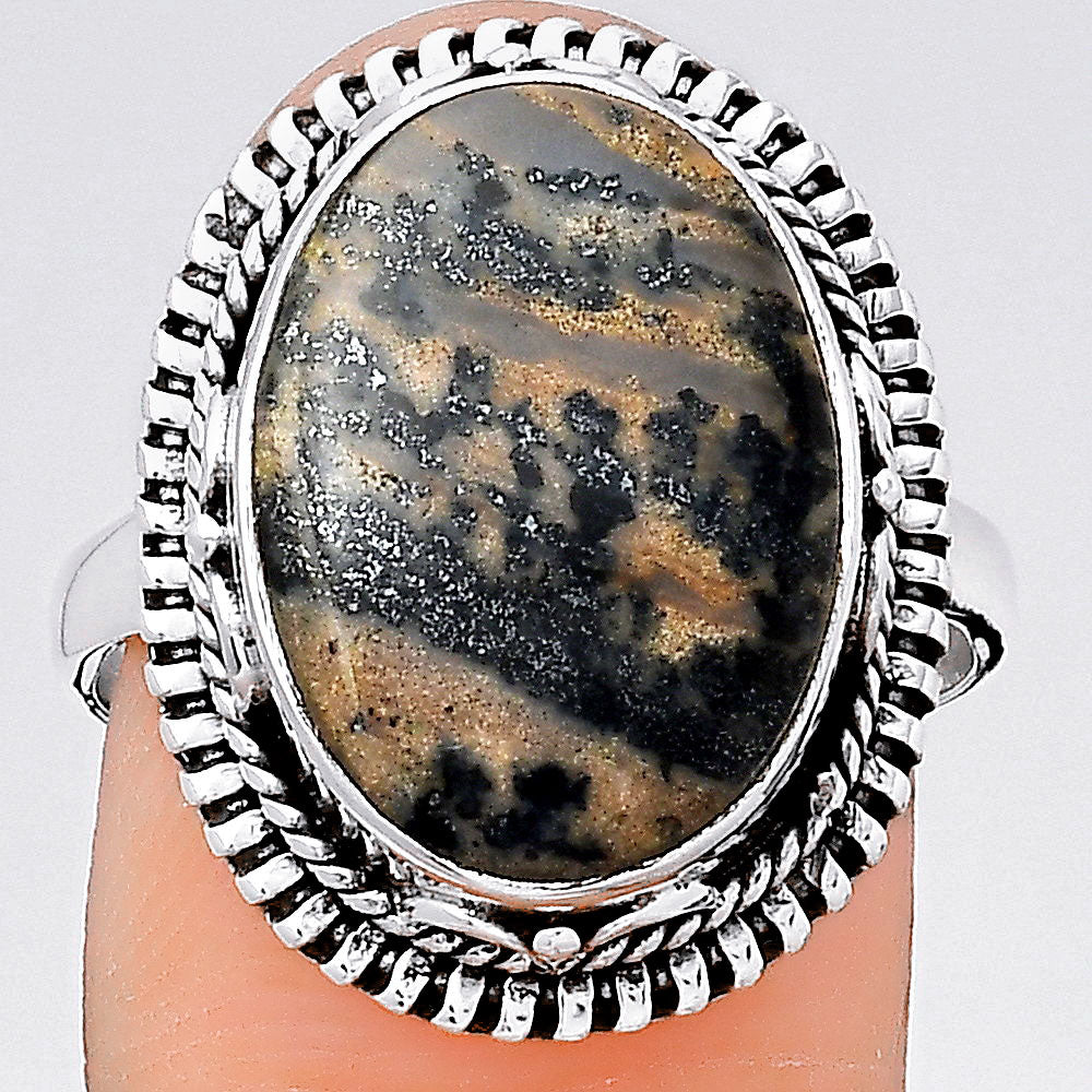 Natural Russian Honey Dendrite Opal Ring size-8 R-1279 SDR246331-0