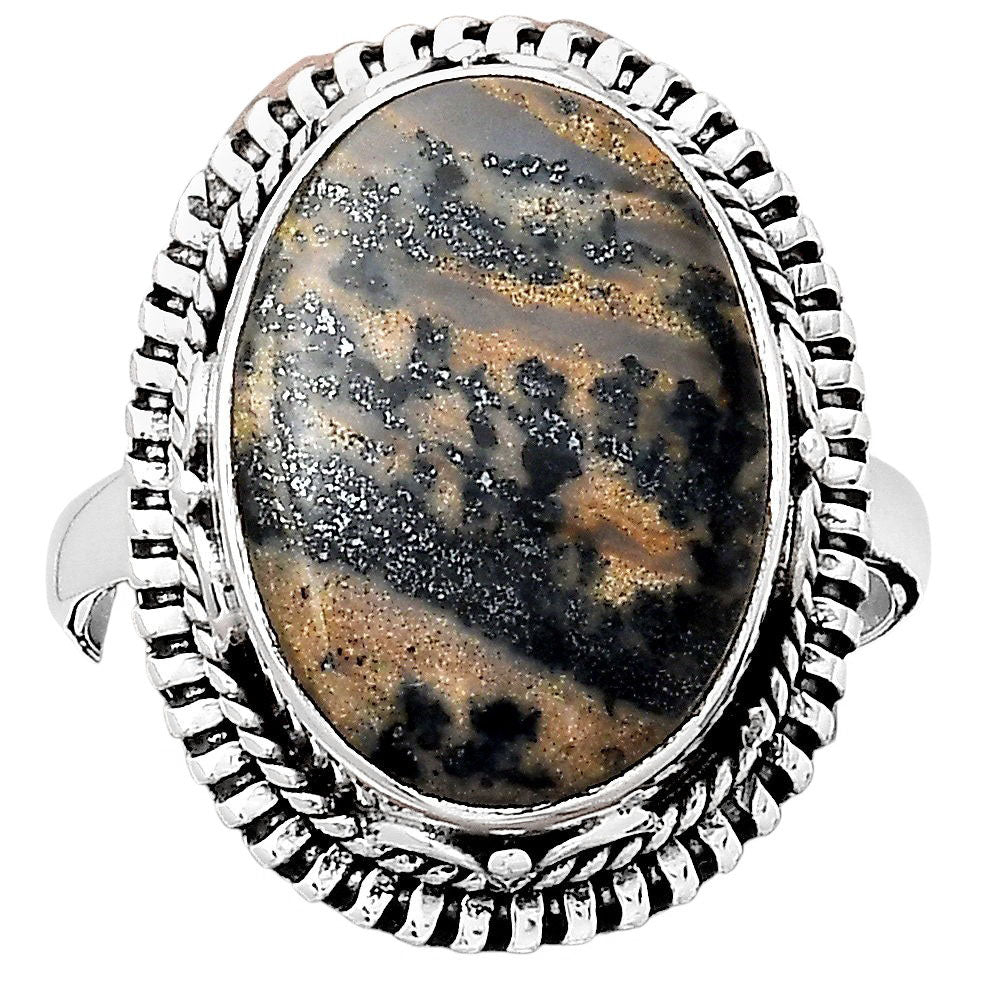 Natural Russian Honey Dendrite Opal Ring size-8 R-1279 SDR246331-1