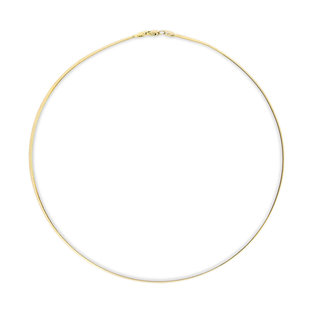 Unisex Solid 14K Gold 2.8mm Imperial Herringbone Chain Necklace